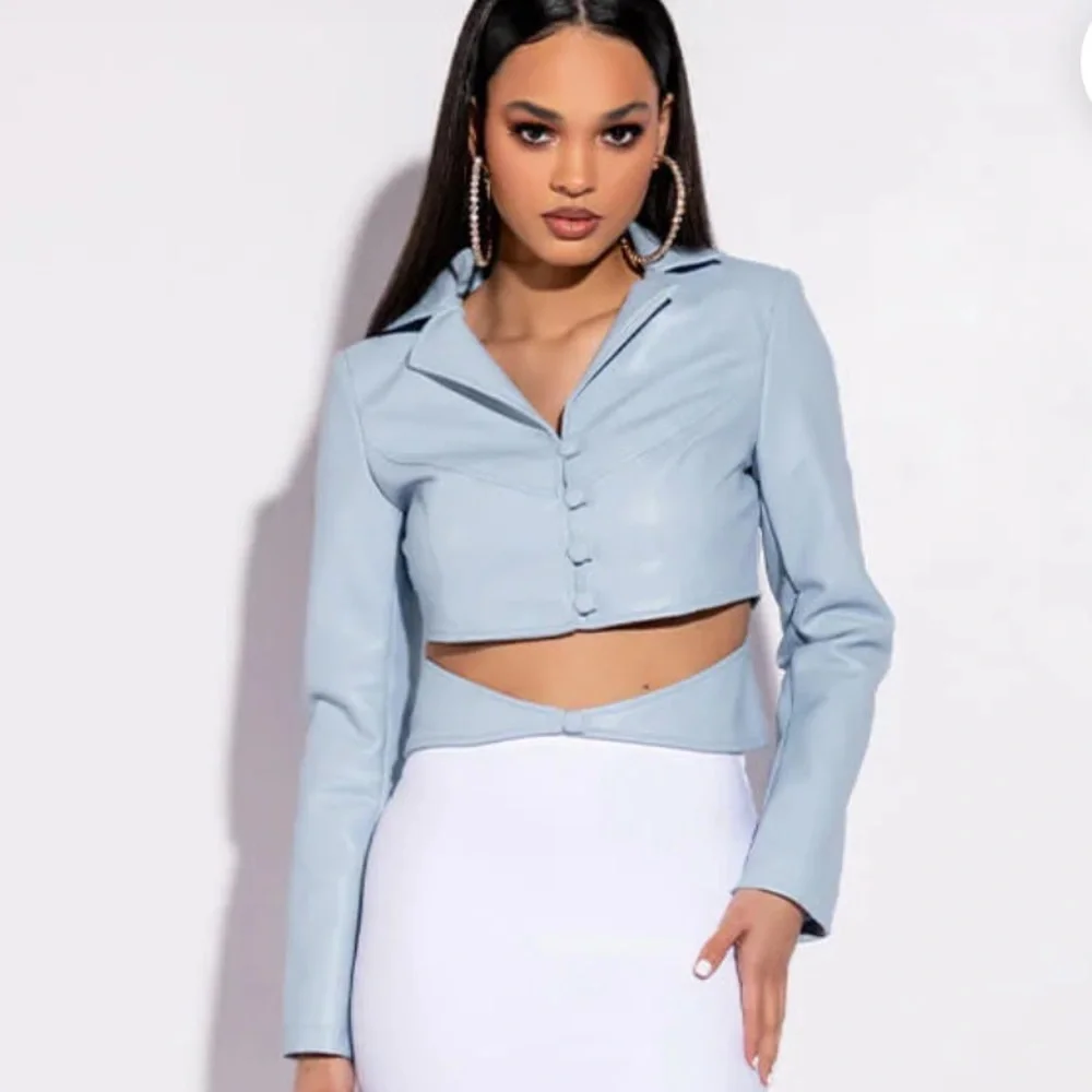 AZALEA WANG Boy Blue Cut Out Blazer Size S